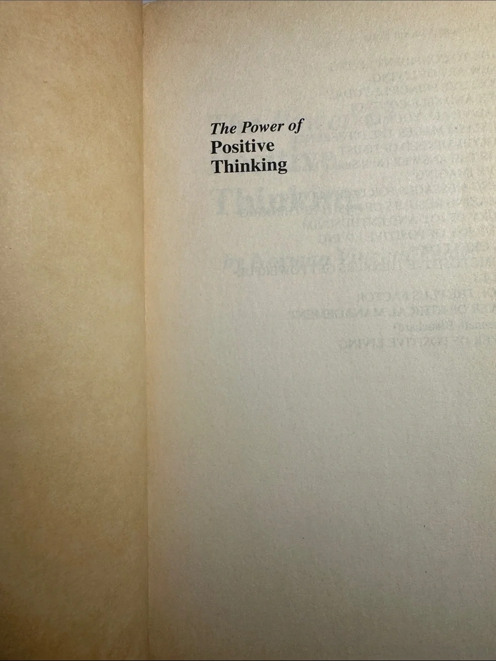 The Power of Positive Thinking by Norman Vincent Peale Paperback